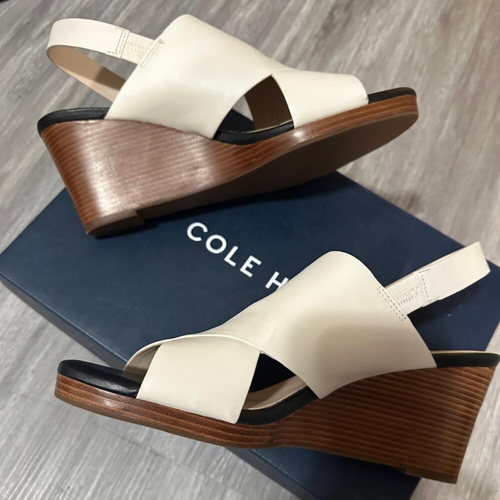 COLE HAAN Philomina Wedge Sandal Leather Wedge